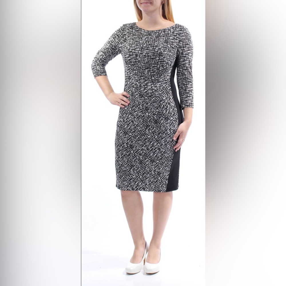 Lauren Ralph Lauren Black and White Midi Dress